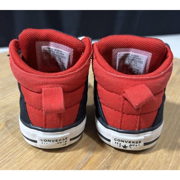Converse All Star Chuck Taylor’s Toddler Boys Size 5 Sneaker Red Black - Picture 4 of 7